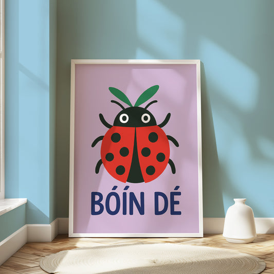 Bóín Dé / Ladybug Gaeilge Nursery Print