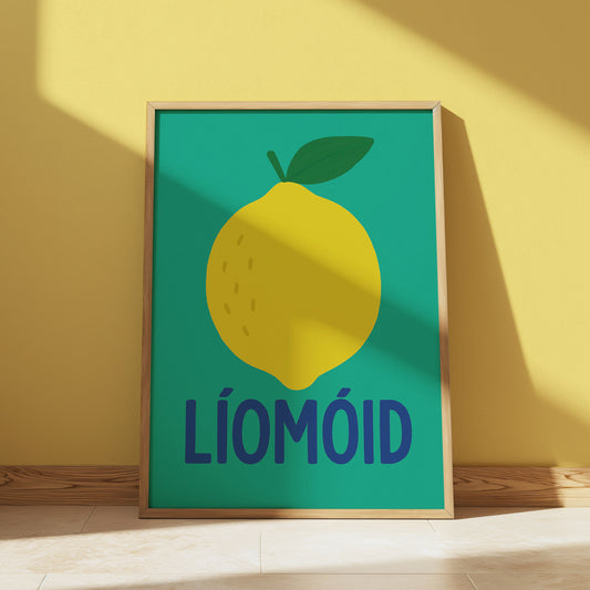 Líomóid / Lemon Gaeilge Nursery Print
