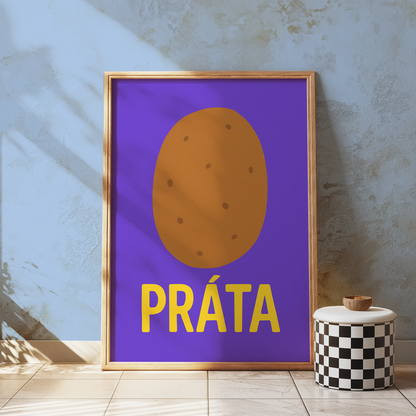Práta / Potato Gaeilge Nursery Print